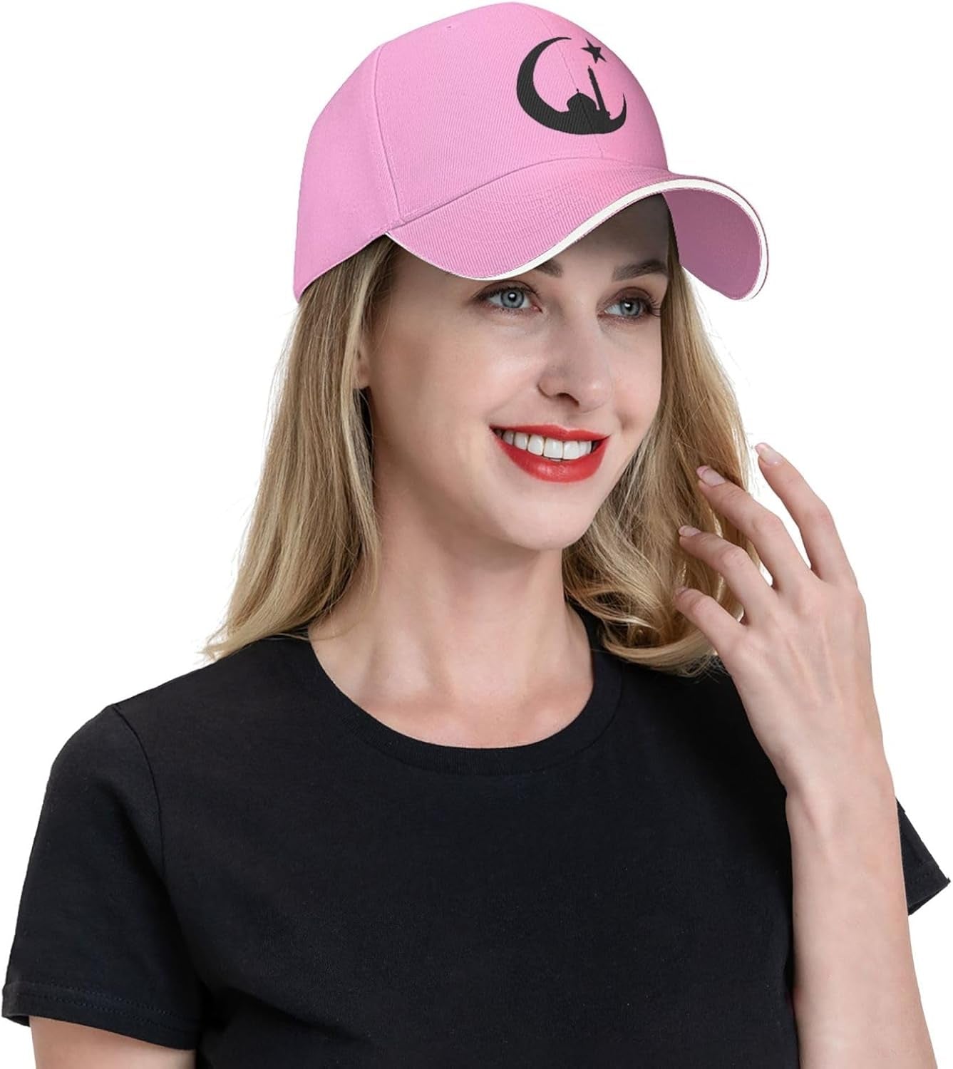 Funny-Muslim-Islam-Arabic-Islamic-Religious Allah God Be Gift Trucker Hat for Men Women Baseball Hat Snapback Golf Hat Pink