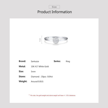 10K Solid Gold Genuine Diamond Simple Dainty Ring for Women