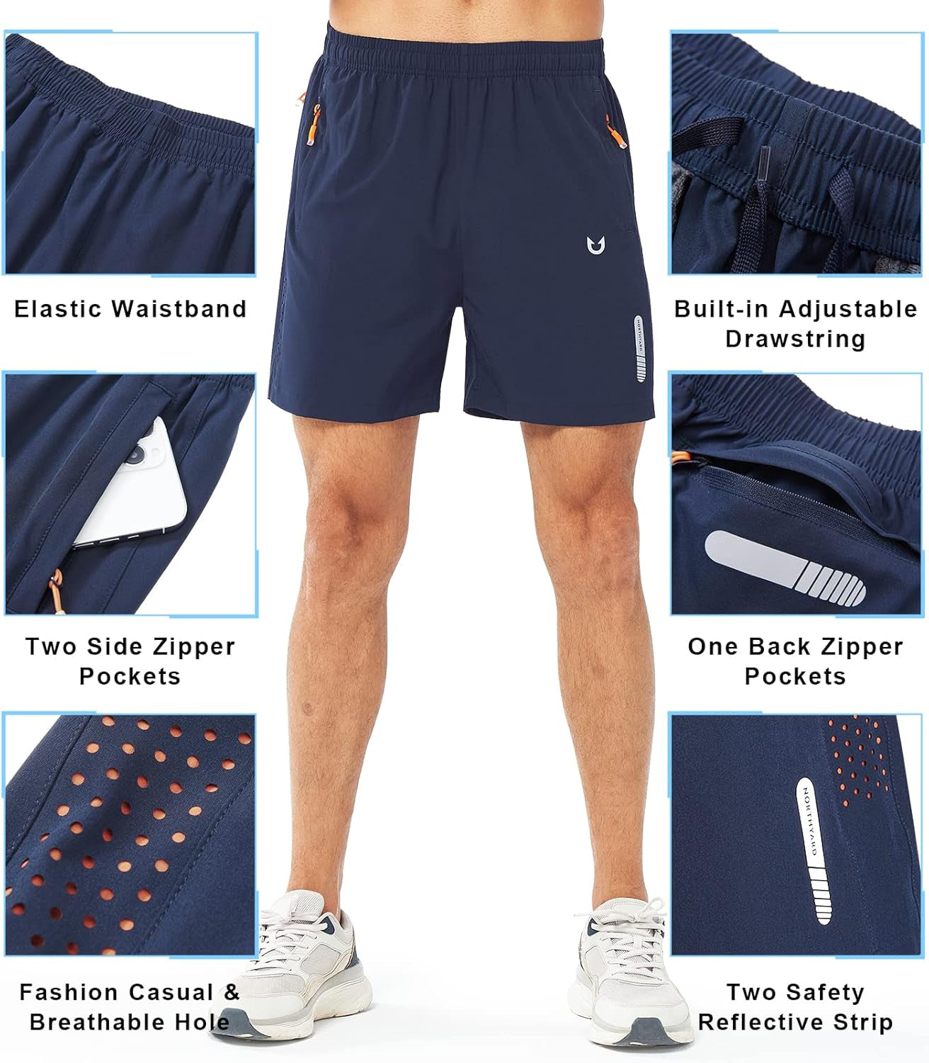 Men'S Athletic Running Shorts Quick Dry Workout Shorts 7"/ 5"/ 9" Lightweight Sports Gym Basketball Shorts Hiking