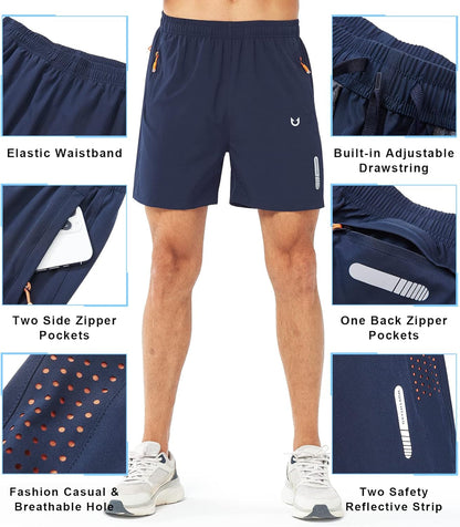 Men'S Athletic Running Shorts Quick Dry Workout Shorts 7"/ 5"/ 9" Lightweight Sports Gym Basketball Shorts Hiking