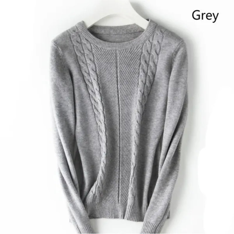 NEW 4 Colors Women Wool Pure Cashmere Sweater Fashion O-neck Soft Woman Female Warm Pull Pullovers Sweaters Plus Size S-XXL