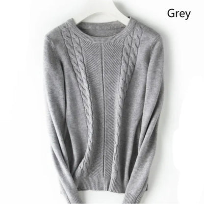 NEW 4 Colors Women Wool Pure Cashmere Sweater Fashion O-neck Soft Woman Female Warm Pull Pullovers Sweaters Plus Size S-XXL