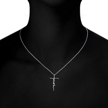 Faith Cross Necklace for Women 925 Sterling Silver Pendant Necklace with Birthstone Initial Christian Religious Confirmation Baptism Gifts - WORLD TIME VISITS