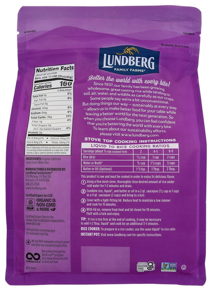 FAMILY FARMS Organic California White Jasmine Rice, 64 OZ - WORLD TIME VISITS