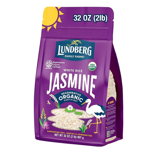 Family Farms Organic Jasmine Rice, California White, 32 Ounce - WORLD TIME VISITS