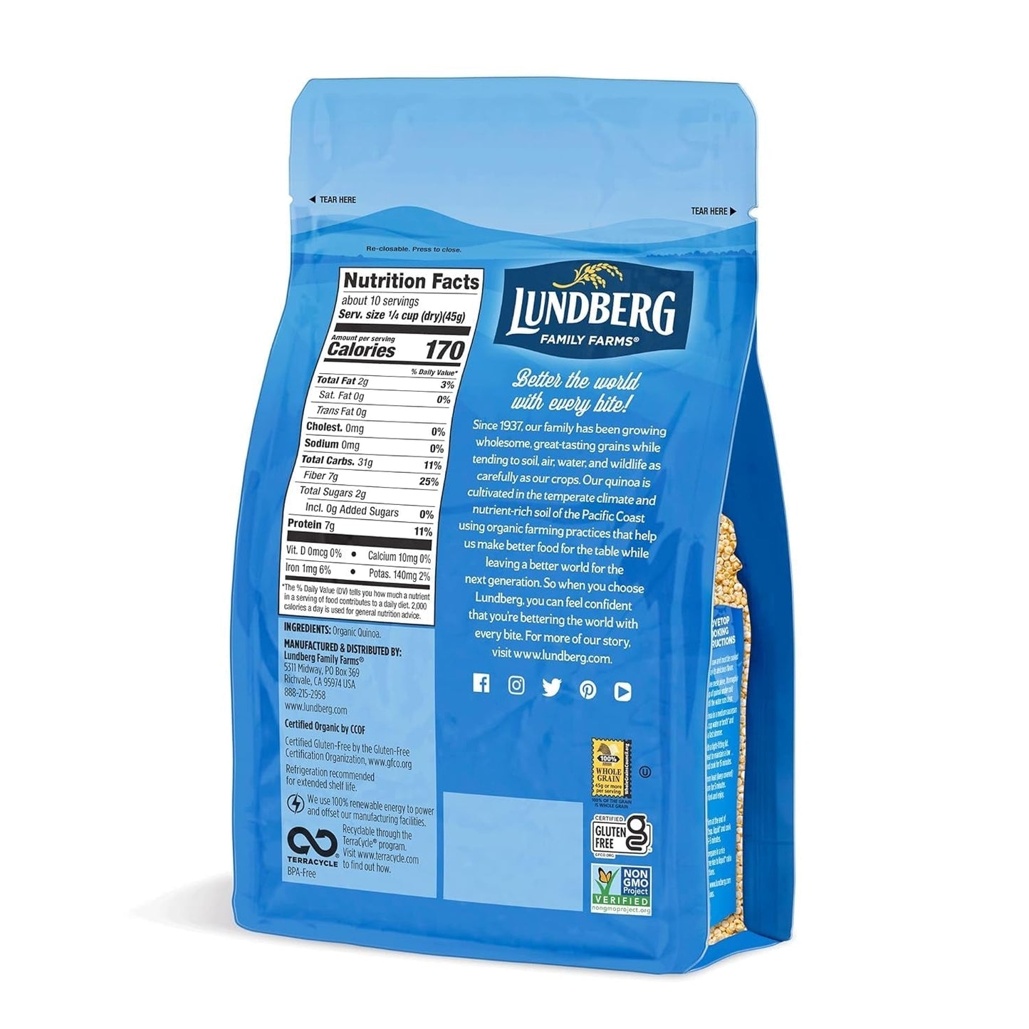 Family Farms - Organic Quinoa Antique White, 9 Essential Amino Acids, Excellent Source of Protein & Fiber, Non - Gmo, Gluten - Free, USDA Certified Organic, Vegan, Kosher (16 Oz) - WORLD TIME VISITS