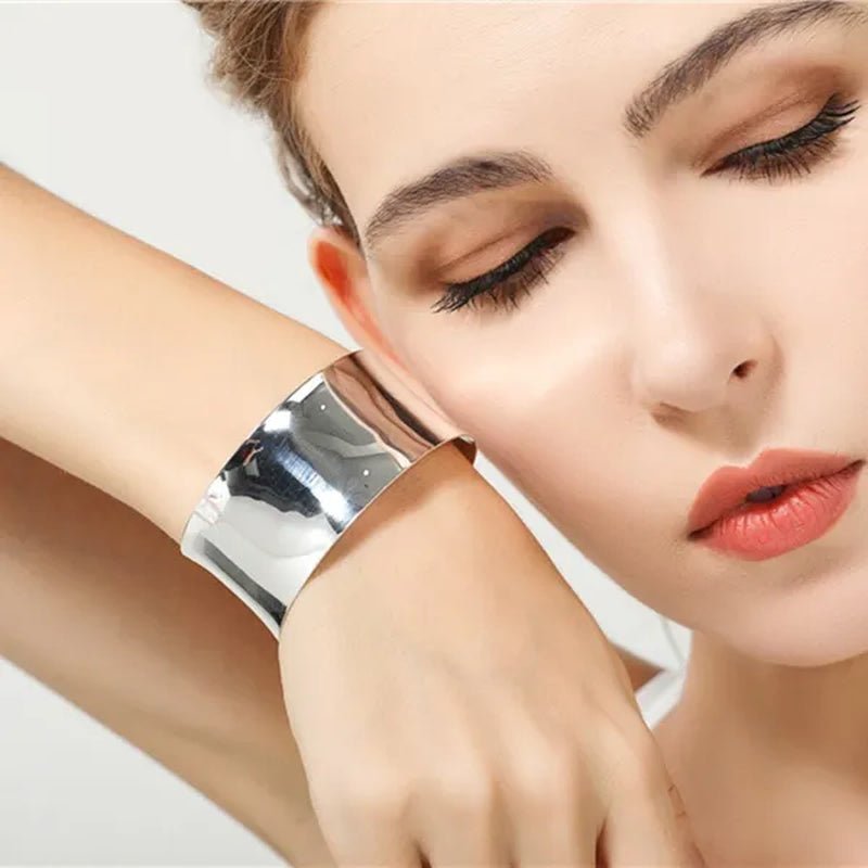 FASHION 925 Sterling Silver Minimalist Cuff Bangle - WORLD TIME VISITS