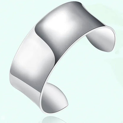 FASHION 925 Sterling Silver Minimalist Cuff Bangle - WORLD TIME VISITS