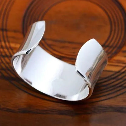 FASHION 925 Sterling Silver Minimalist Cuff Bangle
