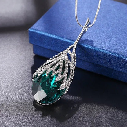 Fashion Crystal Diamond Water Dripping Sweater Chain Women's Geometric Long Necklace - WORLD TIME VISITS