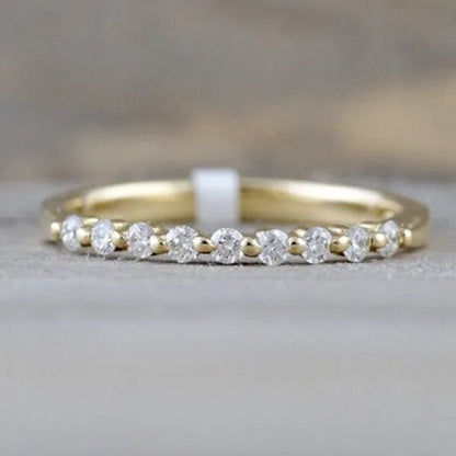 Fashion Half Eternity Zircon Ring Romantic Bride Proposal Engagement Wedding Band Anniversary Gift - WORLD TIME VISITS