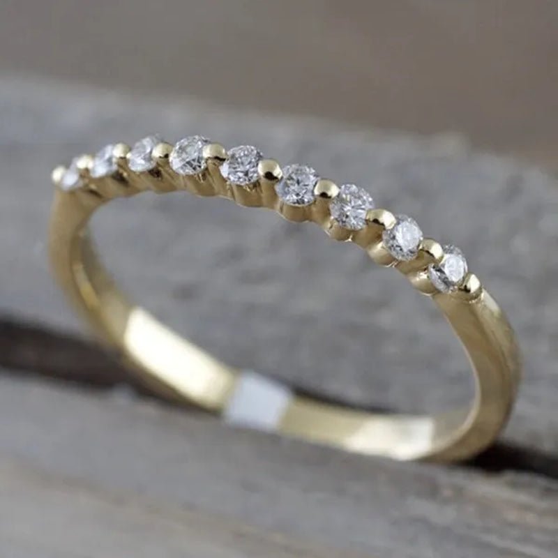 Fashion Half Eternity Zircon Ring Romantic Bride Proposal Engagement Wedding Band Anniversary Gift