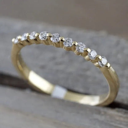Fashion Half Eternity Zircon Ring Romantic Bride Proposal Engagement Wedding Band Anniversary Gift