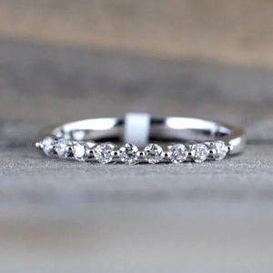 Fashion Half Eternity Zircon Ring Romantic Bride Proposal Engagement Wedding Band Anniversary Gift