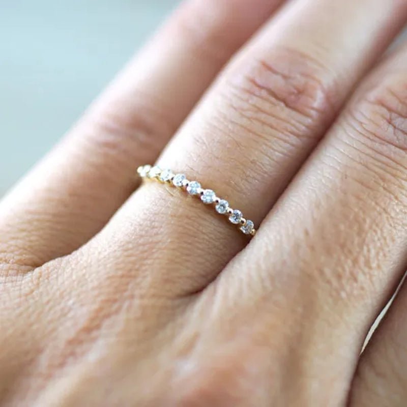 Fashion Half Eternity Zircon Ring Romantic Bride Proposal Engagement Wedding Band Anniversary Gift
