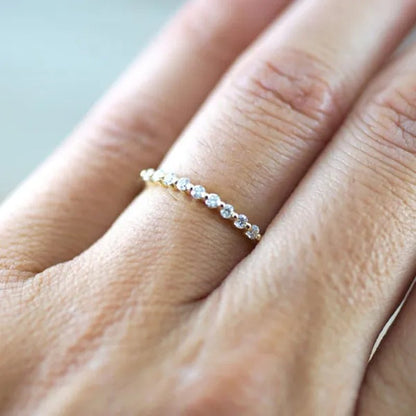 Fashion Half Eternity Zircon Ring Romantic Bride Proposal Engagement Wedding Band Anniversary Gift