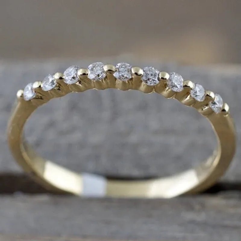 Fashion Half Eternity Zircon Ring Romantic Bride Proposal Engagement Wedding Band Anniversary Gift