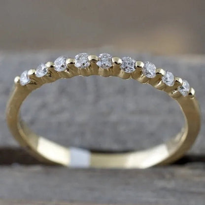 Fashion Half Eternity Zircon Ring Romantic Bride Proposal Engagement Wedding Band Anniversary Gift