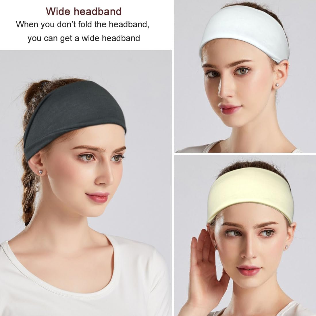 Fashion Headbands for Women Wide Headband Yoga Workout Head Bands Hair Accessories Band 6 Pack