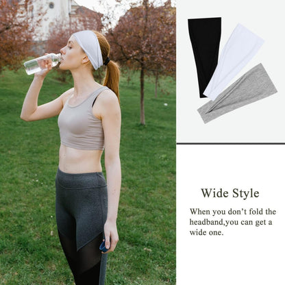 Fashion Headbands for Women Wide Headband Yoga Workout Head Bands Hair Accessories Band Black White Gray 6 Pack - WORLD TIME VISITS