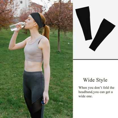 Fashion Headbands for Women Wide Headband Yoga Workout Head Bands Hair Accessories Black Band 6 Pack