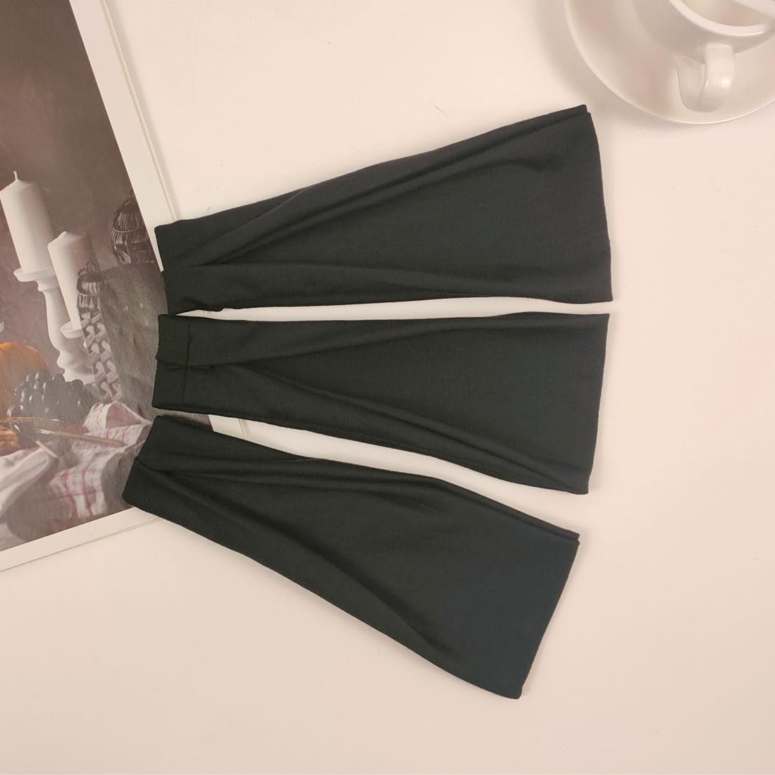 Fashion Headbands for Women Wide Headband Yoga Workout Head Bands Hair Accessories Black Band 6 Pack