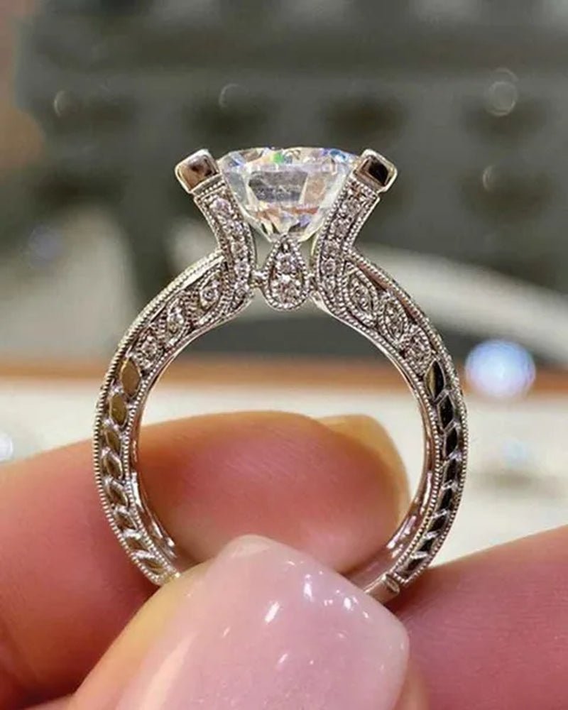 Fashion Ladies 2 Carat Natural Gemstone White Sapphire Diamond Ring Classic Design Ladies Engagement Wedding Promise Ring Birthday Gift Jewelry Size 5 - 11 - WORLD TIME VISITS