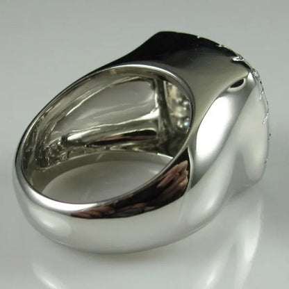 Fashion Man Jewelry White Sapphire Gemstones  925 Sterling Silver Wedding Engagement Ring Gifts