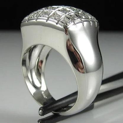 Fashion Man Jewelry White Sapphire Gemstones  925 Sterling Silver Wedding Engagement Ring Gifts