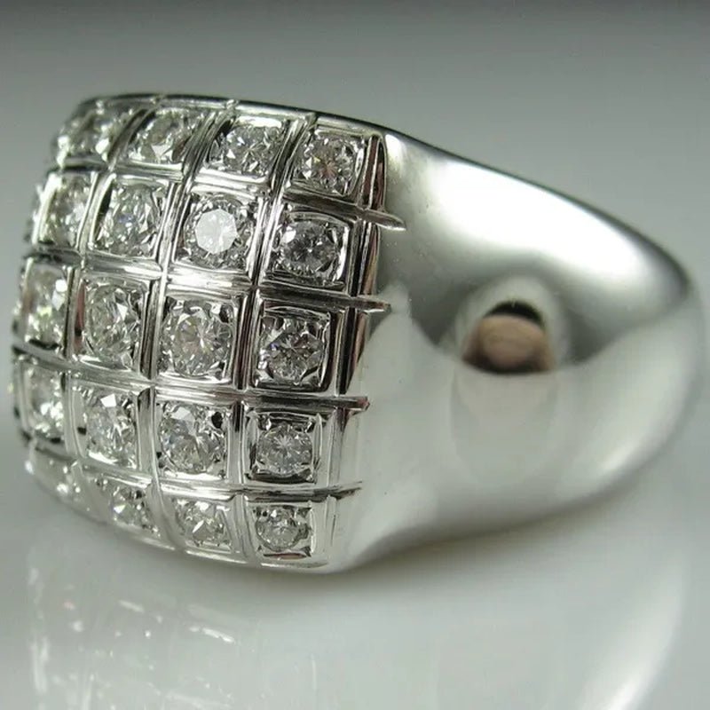 Fashion Man Jewelry White Sapphire Gemstones  925 Sterling Silver Wedding Engagement Ring Gifts