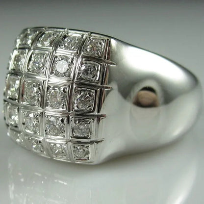 Fashion Man Jewelry White Sapphire Gemstones  925 Sterling Silver Wedding Engagement Ring Gifts