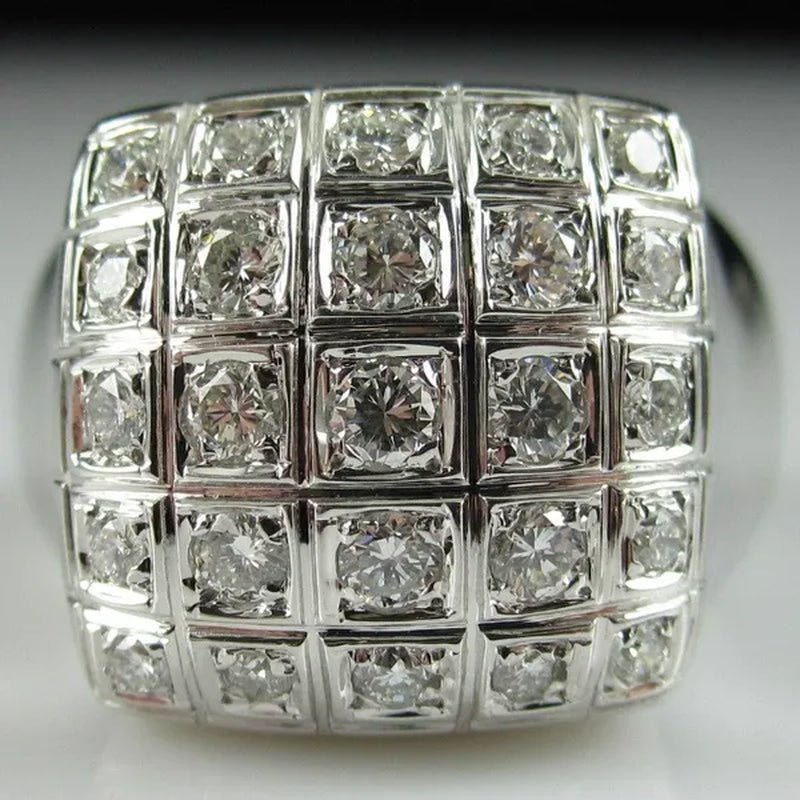 Fashion Man Jewelry White Sapphire Gemstones 925 Sterling Silver Wedding Engagement Ring Gifts - WORLD TIME VISITS