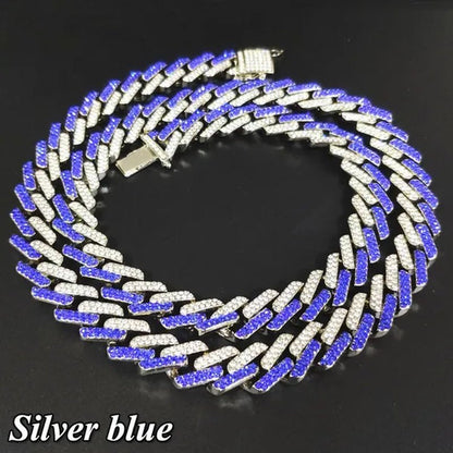 Fashion Men Necklace Diamond Necklace Bracelet Miami Cuban Link Chain Necklace Punk Jewelry Size: 8 - 30 Inch - WORLD TIME VISITS