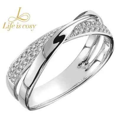 Fashion Micro Magnetic Slimming Ring 925 Sterling Silver White Sapphire Cross Rose Gold Ring Diamond Ring Women'S Fat Burning Magnetic Therapy Weight Loss Jewelry - WORLD TIME VISITS