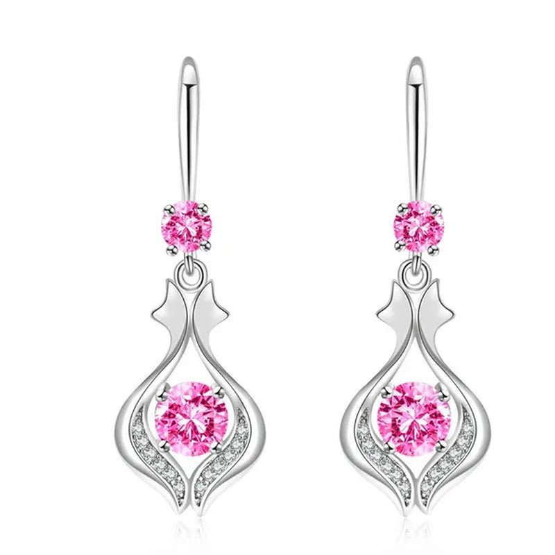 Fashion  Silver Earrings Ladies Temperament Earrings Water Drop Long Earrings Engagement Earrings Diamond Earrings