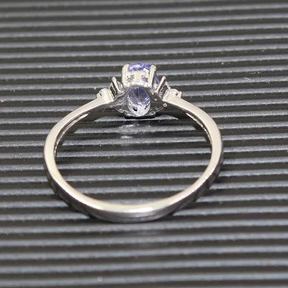 Fashion silver gemstone wedding ring 4 mm * 6 mm flawless natural tanzanite silver ring solid 925 silver tanzanite ring romantic gift for woman