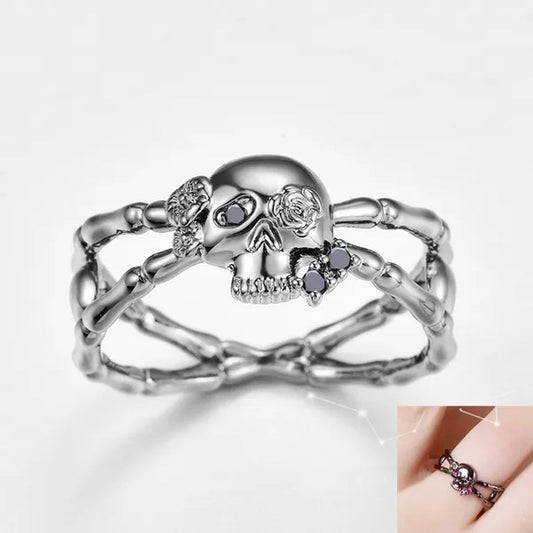 Fashion Simple Retro Punk Style Gothic Skull Rings For women Cocktail Ring Skeleton Knuckle Jewelry Size5 6 7 8 9 - WORLD TIME VISITS