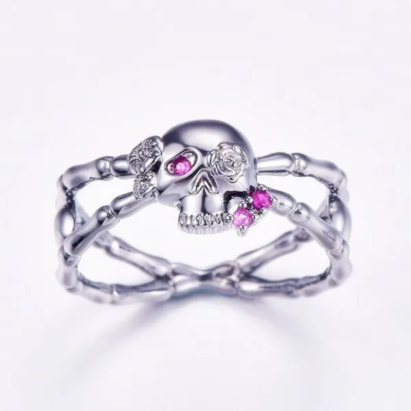 Fashion Simple Retro Punk Style Gothic Skull Rings For women Cocktail Ring Skeleton Knuckle Jewelry Size5 6 7 8 9