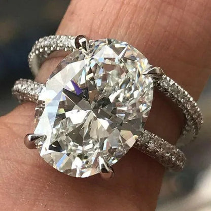Fashion Style Valentine's Day Gift Ring Exquisite White Zircon Ring Anniversary Gift Engagement Bridal Wedding Jewelry Ring Sets Size 5 - 11 - WORLD TIME VISITS