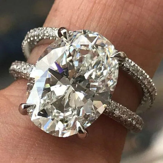 Fashion Style Valentine's Day Gift Ring Exquisite White Zircon Ring Anniversary Gift Engagement Bridal Wedding Jewelry Ring Sets Size 5 - 11 - WORLD TIME VISITS