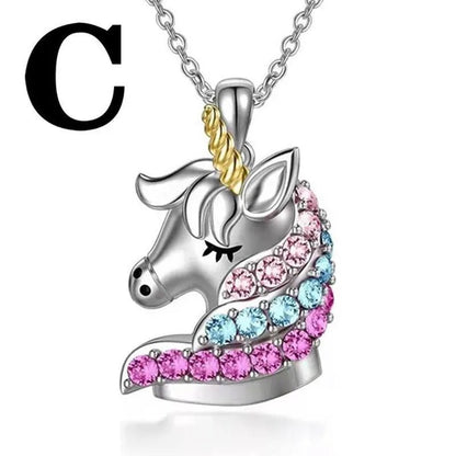 Fashion Unicorn Zircon Necklace Animal Horse Pendant Engagement Necklaces for Women Animal Jewelry Wedding Accessories Birthday Anniversary Gift