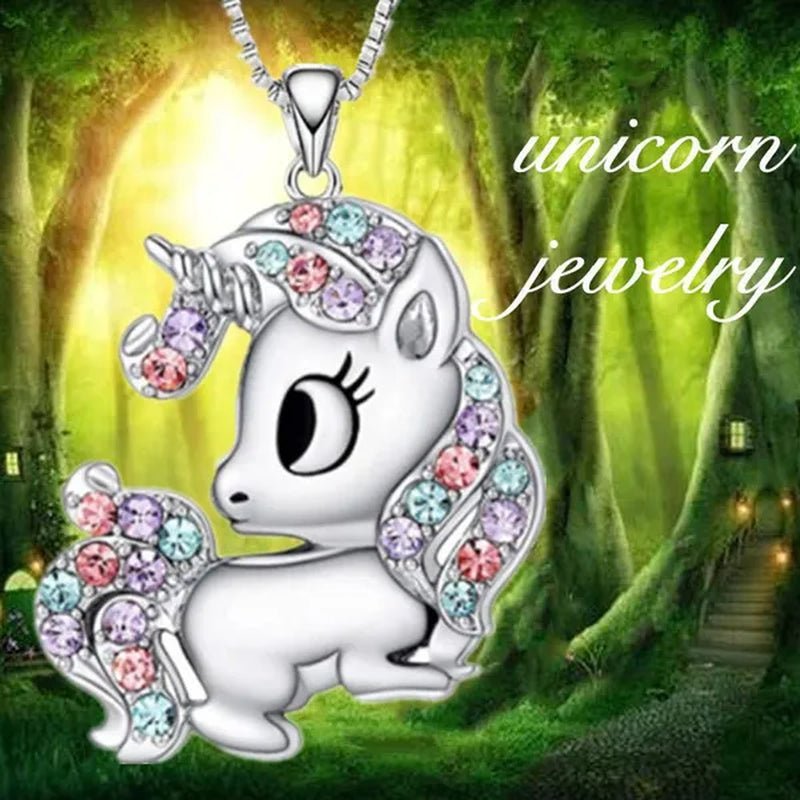Fashion Unicorn Zircon Necklace Animal Horse Pendant Engagement Necklaces for Women Animal Jewelry Wedding Accessories Birthday Anniversary Gift