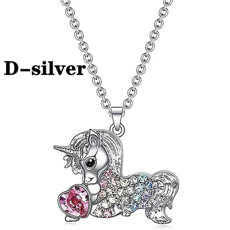 Fashion Unicorn Zircon Necklace Animal Horse Pendant Engagement Necklaces for Women Animal Jewelry Wedding Accessories Birthday Anniversary Gift