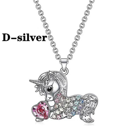 Fashion Unicorn Zircon Necklace Animal Horse Pendant Engagement Necklaces for Women Animal Jewelry Wedding Accessories Birthday Anniversary Gift
