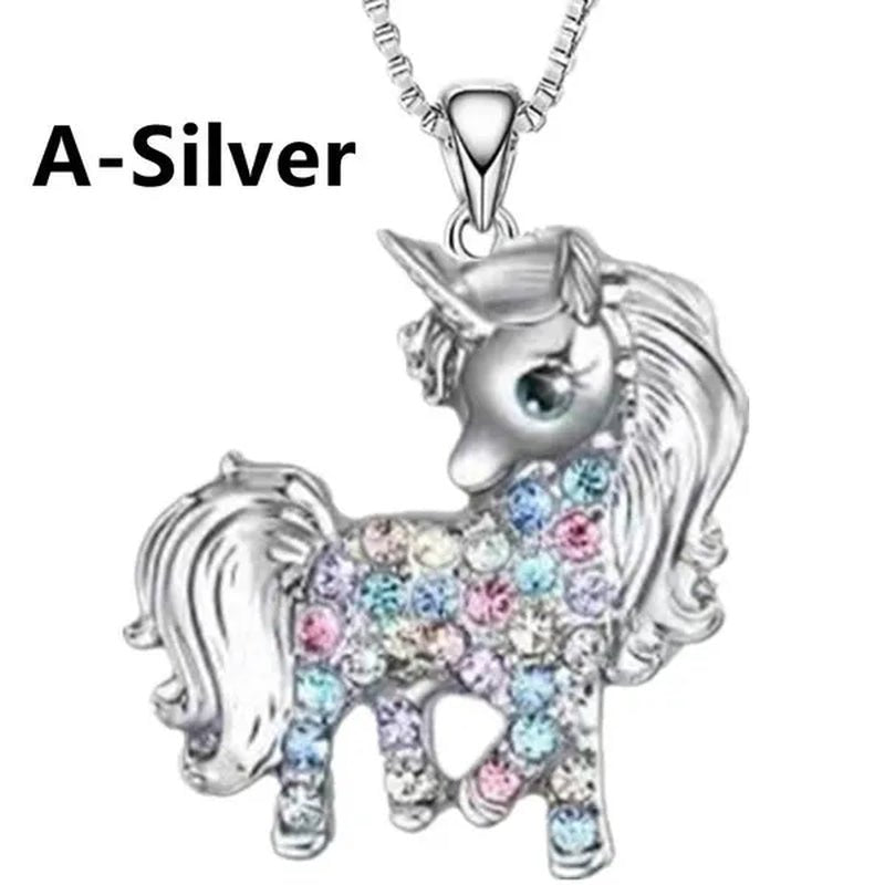 Fashion Unicorn Zircon Necklace Animal Horse Pendant Engagement Necklaces for Women Animal Jewelry Wedding Accessories Birthday Anniversary Gift