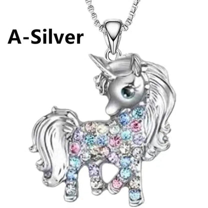 Fashion Unicorn Zircon Necklace Animal Horse Pendant Engagement Necklaces for Women Animal Jewelry Wedding Accessories Birthday Anniversary Gift
