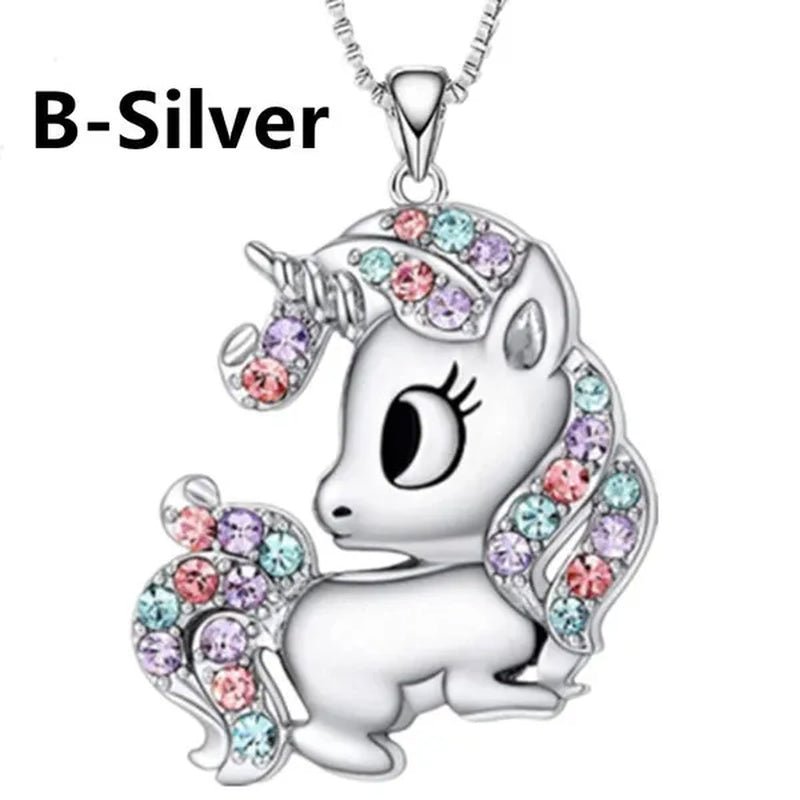 Fashion Unicorn Zircon Necklace Animal Horse Pendant Engagement Necklaces for Women Animal Jewelry Wedding Accessories Birthday Anniversary Gift