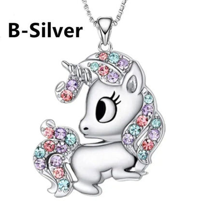 Fashion Unicorn Zircon Necklace Animal Horse Pendant Engagement Necklaces for Women Animal Jewelry Wedding Accessories Birthday Anniversary Gift