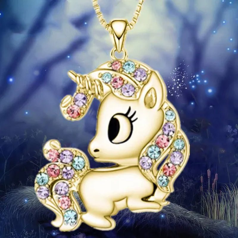 Fashion Unicorn Zircon Necklace Animal Horse Pendant Engagement Necklaces for Women Animal Jewelry Wedding Accessories Birthday Anniversary Gift