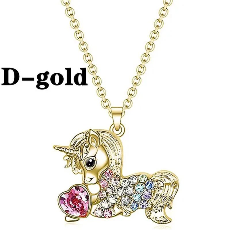 Fashion Unicorn Zircon Necklace Animal Horse Pendant Engagement Necklaces for Women Animal Jewelry Wedding Accessories Birthday Anniversary Gift